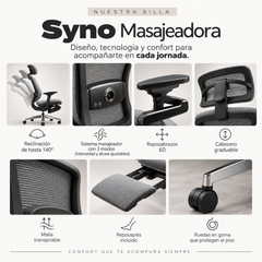 Silla de escritorio Syno masajeadora Portleon Sillas