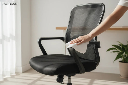 Cómo limpiar y mantener tu silla de oficina Portleon según el material